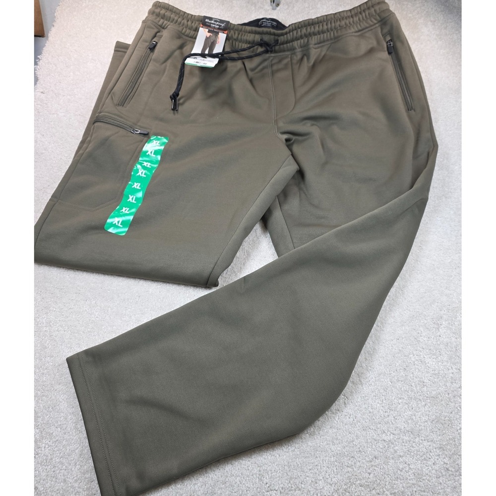 Weatherproof Vintage Sweatpants Mens XL Olive Green Secured Zip Pocket Cargo NWT